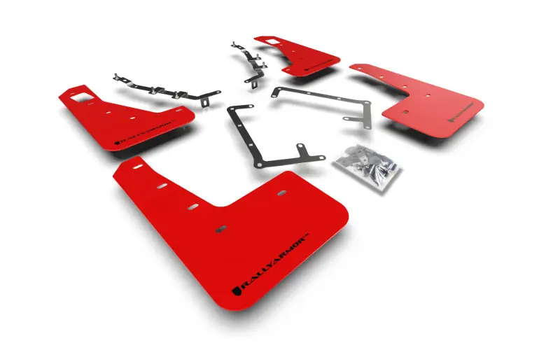 Bargain Rally Armor 09-11 Ford Focus MK2 RS Red UR Mud Flap Black Logo