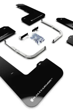 Crafted Rally Armor 19-22 Hyundai Veloster N Black UR Mud Flap w/ Silver Logo