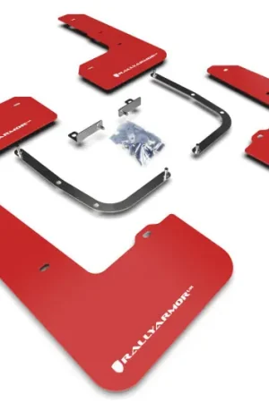 Super Sale Rally Armor 19-22 Hyundai Veloster N Red UR Mud Flap w/ White Logo