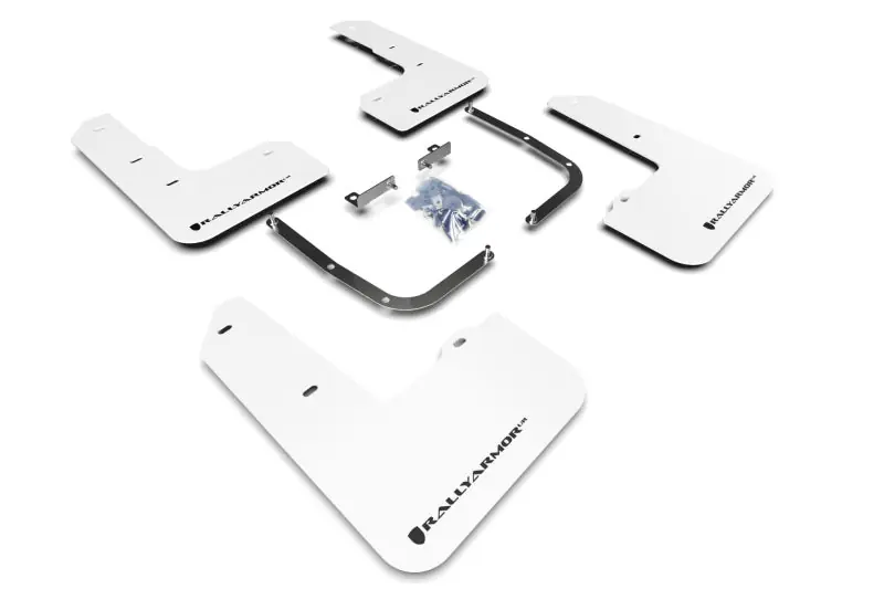 Time-Limited Rally Armor 19-22 Hyundai Veloster N White UR Mud Flap w/ Black Logo