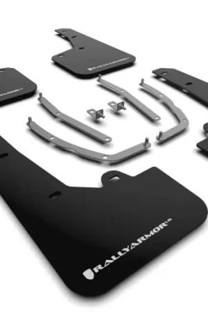 Rally Armor 22-24 Hyundai Tucson Black UR Mud Flap w/White Logo Bulk Order