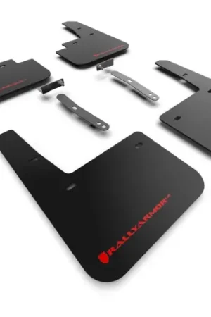 Rally Armor 22-23 Hyundai Kona N Black UR Mud Flap w/Red Logo Bulk Order