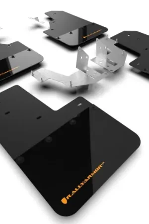 Rally Armor 21-25 Ford Bronco (Plstc Bmpr - NO Rptr/Sprt - NO RR/RB) Blk Mud Flap w/Cy Orange Logo Last Chance