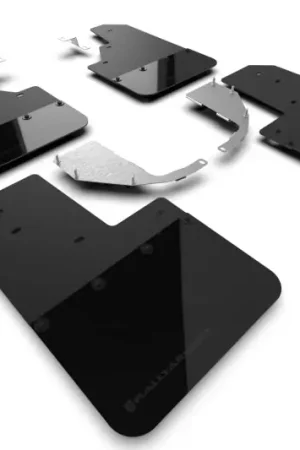 Handmade Rally Armor 21-25 Ford Bronco (Steel Bmpr - NO Rptr/Sprt - NO RR/RB) Blk Mud Flap w/Met. Blk Logo