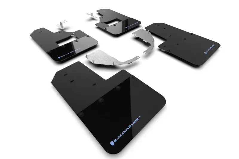 Rally Armor 21-25 Ford Bronco (Steel Bmpr + RB - NO Rptr/Sprt) Blk Mud Flap w/Area Blue Logo Hassle-Free Returns