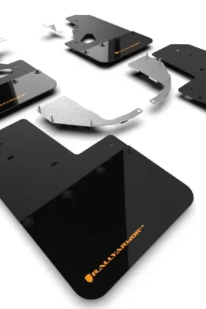 Rally Armor 21-25 Ford Bronco (Steel Bmpr + RR- NO Rptr/Sprt) Blk Mud Flap w/Cy Orange Logo Flash Sale