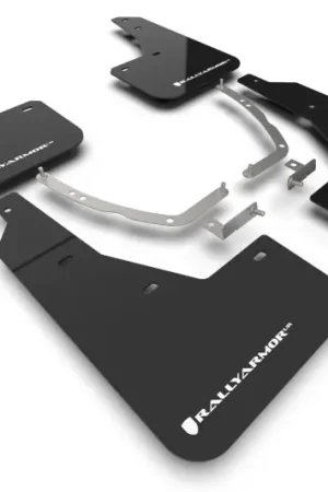 Direct From Factory Rally Armor 22-24 Hyundai Ioniq 5 Black Mud Flap w/White Logo