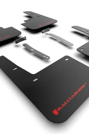 Rally Armor 22-23 Hyundai Kona N-Line Black UR Mud Flap w/Red Logo Price Cut