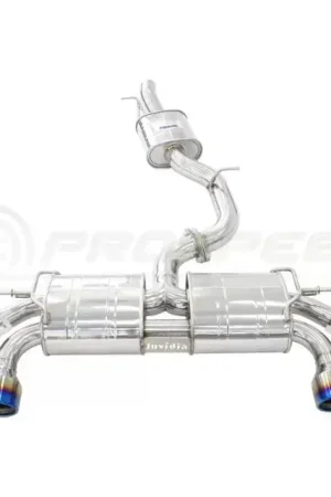 Order Now Invidia 2022+ Volkswagen Golf R MK8 76mm R400 Valved Cat Back Exhaust Rolled TI Tips
