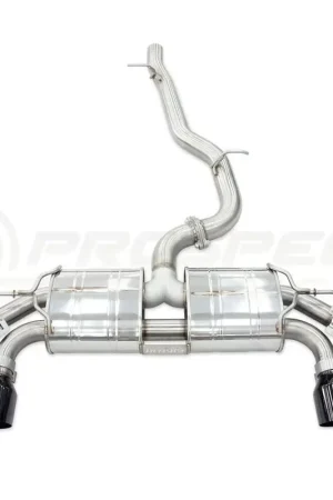 Top Pick Invidia 2022+ Volkswagen Golf R MK8 76mm R400 Valved Cat Back Exhaust Straight Cut Black Tips