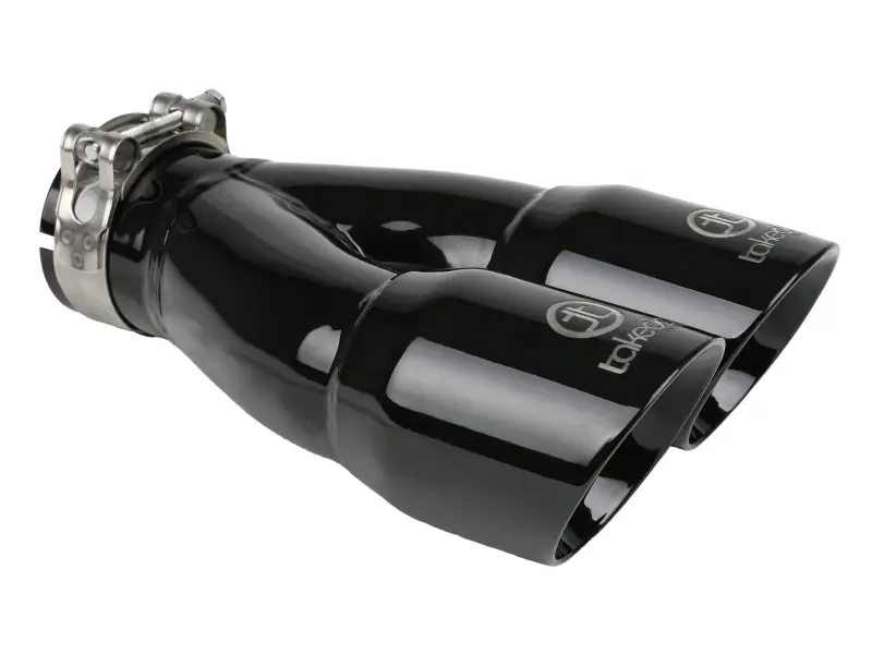 Luxury aFe Takeda 2.5in 304 Stainless Steel Clamp-on Exhaust Tip 2.5in Inlet 3in Dual Outlet - Black