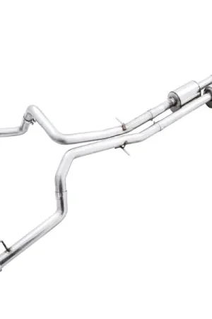 AWE Tuning 4th Gen GM 1500 6.2L 0FG Catback Split Rear Exit (w/ Bumper Cutouts) - Quad Diamond Tips Exclusive