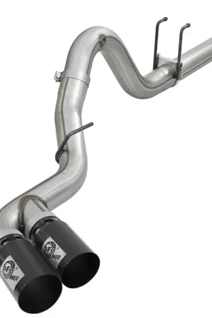 Best Choice aFe Rebel XD 4in SS DPF-Back Exhaust 17-18 Ford Diesel Trucks V8-6.7L (td) w/ Dual Black Tips