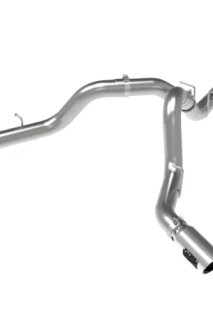 aFe Large Bore-HD 4in 409SS DPF-Back Exhaust System w/Polished Tips 20 GM Diesel Trucks V8-6.6L Hot Deal