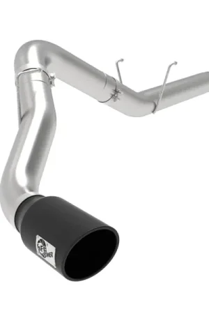 Crafted aFe ATLAS 5in Alum Steel DPF-Back Exhaust System w/Black Tip 19-20 Ram Diesel Trucks L6-6.7L (td)