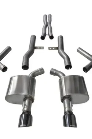 Corsa 2015-2023 Dodge Charger SRT/Scat Pack/R/T 6.4L Black Xtreme Cat-Back Exhaust Same Day Shipping