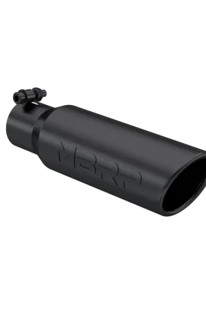 MBRP Universal Tip 3in O.D. Angled Rolled End 2 inlet 12 length - Black Finish Exclusive Offer