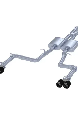 MBRP 2015+ Dodge Challenger 3.6L SS 2.5in Quad Tip Split Rear Exit w/ Carbon Fiber Tips - T304 Modern