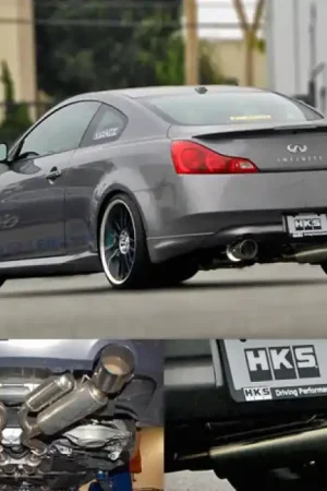 Place Order HKS 08-13 Infiniti G37 Coupe Dual Hi-Power Ti Tip Catback Exhaust (SUS304 NO COATING)