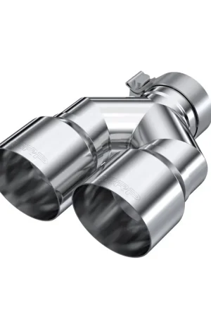MBRP 3in ID / Dual 4in OD Out Staggered L 9.87in / R 9.37in Single Wall T304 SS Univ Exhaust Tip Super Sale