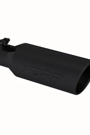 Money Back Guarantee MBRP Universal Tip 4in O.D. Angled Rolled End 2.5in inlet 12in length Black