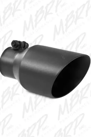 MBRP Universal 4in OD Dual Wall Angled 2.5in Inlet 8in Lgth Exhaust Tip - Black One Day Deal