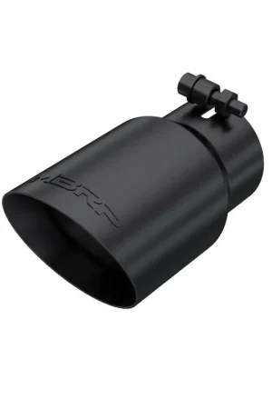 Viral MBRP Tip 3in Round x 4in Inlet OD Dual Walled Angled Black Tip - Fits all 3in Exhausts