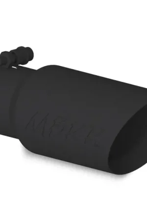 MBRP Universal Tip 4in OD 3in Inlet 10in Length Dual Wall Angled End Black While Supplies Last