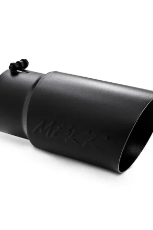 Free Delivery MBRP Universal Tip 6 O.D. Dual Wall Angled 5 inlet 12 length - Black Finish