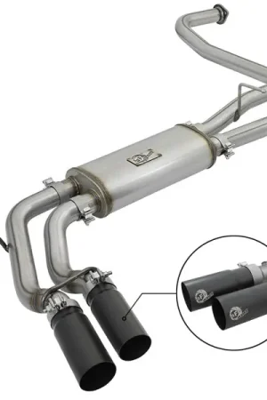 aFe POWER Rebel Series 2-1/2in 409 SS Cat Back Exhaust w/ Black Tips 16-17 Nissan Titan V8 5.6L Authentic