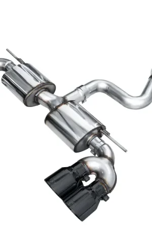 AWE MK8 Volkswagen Golf R 3in Touring Edition Quad Exhaust - Diamond Black Tips Final Sale