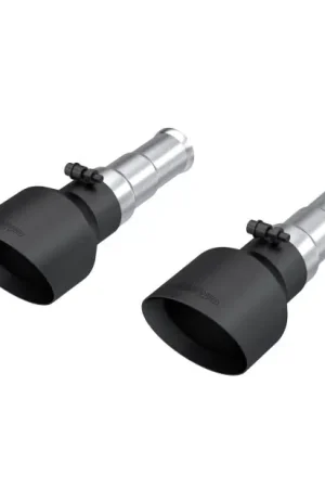 Best Choice MBRP 19-24 Ram 1500 5.7L Hemi 3in Inlet 5in OD Dual Wall Angle Cut T304 BLK Tips - Pairs
