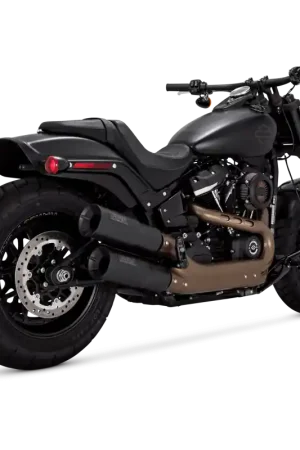 Big Sale Vance & Hines HD Softail 18-22 Fatbob Hgh S/O Black Slip-On Exhaust