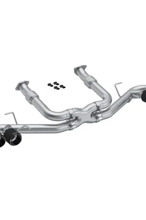 Budget MBRP 20-23 Chevrolet Corvette C8 3in Cat Back Quad Split Rear Exit w/ Carbon Fiber Tips - T304