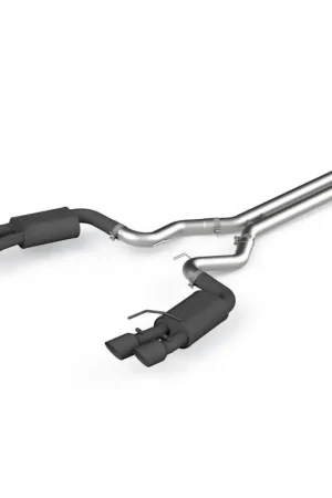 Modern MBRP 18-19 Ford Mustang GT 5.0 3in Dual Split Rear Cat Back w/ Quad 4in Dual Wall Tips- Black Coated