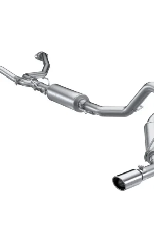 MBRP 2022 Toyota Tundra 3.5L Dual Cat-back 4in Single Side Exit Rolled Tip - Aluminized Steel Modern
