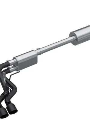Crafted MBRP 2021+ Ford F150 Black Coated Dual Pre-Axle (Street Profile) 2.5in OD Tips 3in Cat Back Exhaust