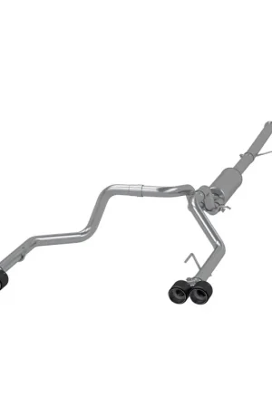 MBRP 19-21 Chevy Silverado 1500 6.2L 2.5in Dual Split Rear Cat Back w/ Quad Carbon Fiber Tips- T304 Certified