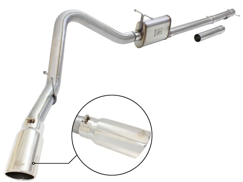 aFe MACHForce XP Exhaust 3in-3.5in SS Single Side Ext CB w/ Polish Tip 99-04 Ford F-250 V8 5.4L/6.8L Direct From Manufacturer