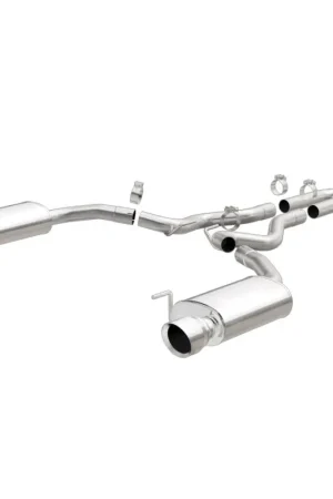 MagnaFlow Cat Back, SS, 2.5in, Street, Dual Split Polished 4.5in Tips 2015 Ford Mustang Ecoboost Next Day Delivery
