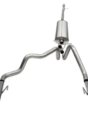 Corsa 2022-2024 Chevrolet Silverado 1500 Cat-Back Dual Rear Exit with Turn Down Tail Pipes Clearance