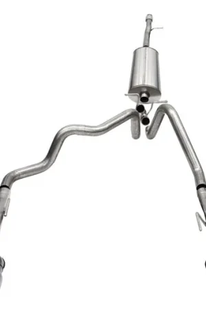 Corsa 19-25 Chevy Silverado 1500 CatBack Dual Rear Exit with Twin 4in Black Powder Ct ProSeries Tips Exclusive