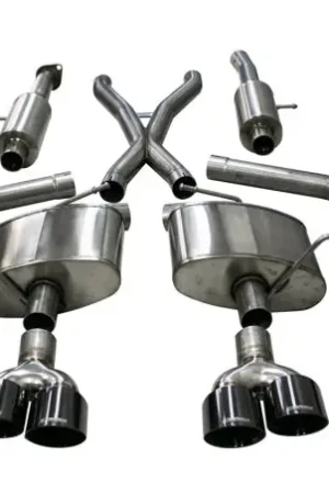 Authentic Corsa 2018-2021 Jeep Grand Cherokee TrackHawk 6.2L Sport Cat-Back Dual Rear Exit w/4.5in Black Tips