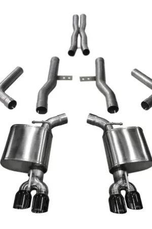 Corsa 2017-2023 Dodge Challenger 5.7L V8 Xtreme Cat-Back Dual Rear Exit w/3.5in Black Tips Free Shipping