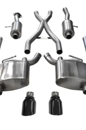 Corsa 2011-2021 Jeep Grand Cherokee Black 2.5in Dual Rear Exit Cat-Back Exhaust Free Delivery