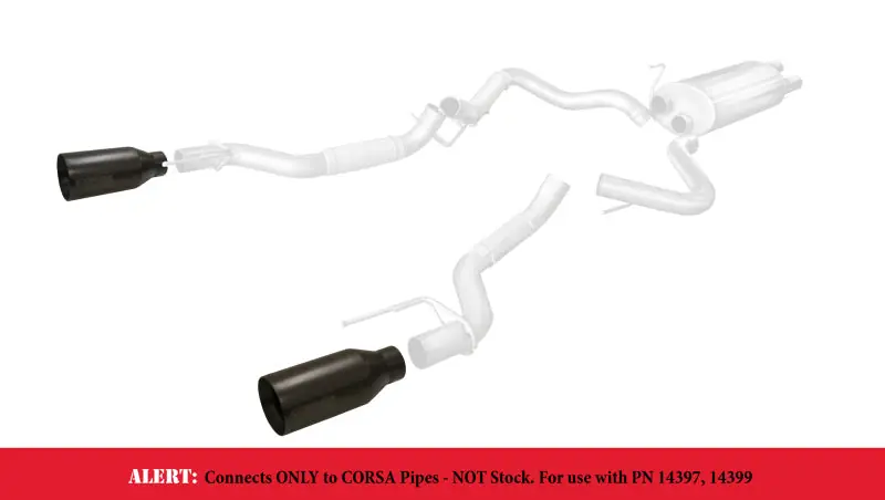 Corsa 2017-2020 Ford F-150 Raptor 3in Inlet / 5in Outlet Black Cerakote Tip Kit (For Corsa Exh Only) High Quality