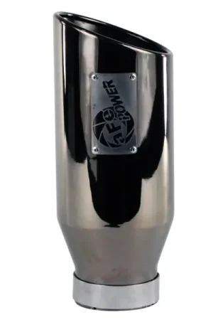 Must Have aFe MACHForce XP Exhausts Tips SS-304 EXH Tip 4In x 6Out x 15L Bolt-On (blk chrome)