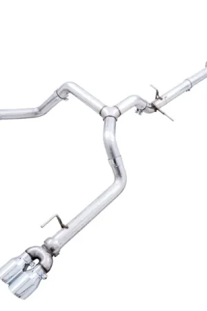 AWE Tuning 4th Gen GM 1500 5.3L 0FG Catback Split Rear Exit (w/ Bumper Cutouts) - Quad Chrome Tips Holiday Sale